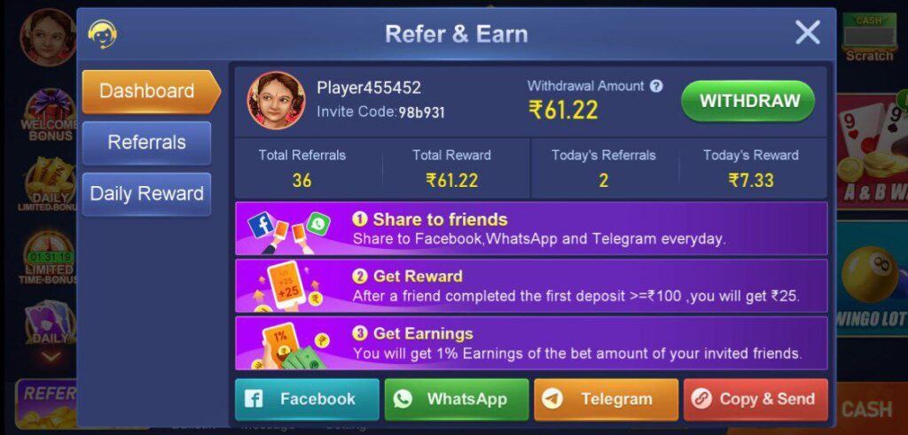 How to Refer & Earn Offers in Rummy Boss App